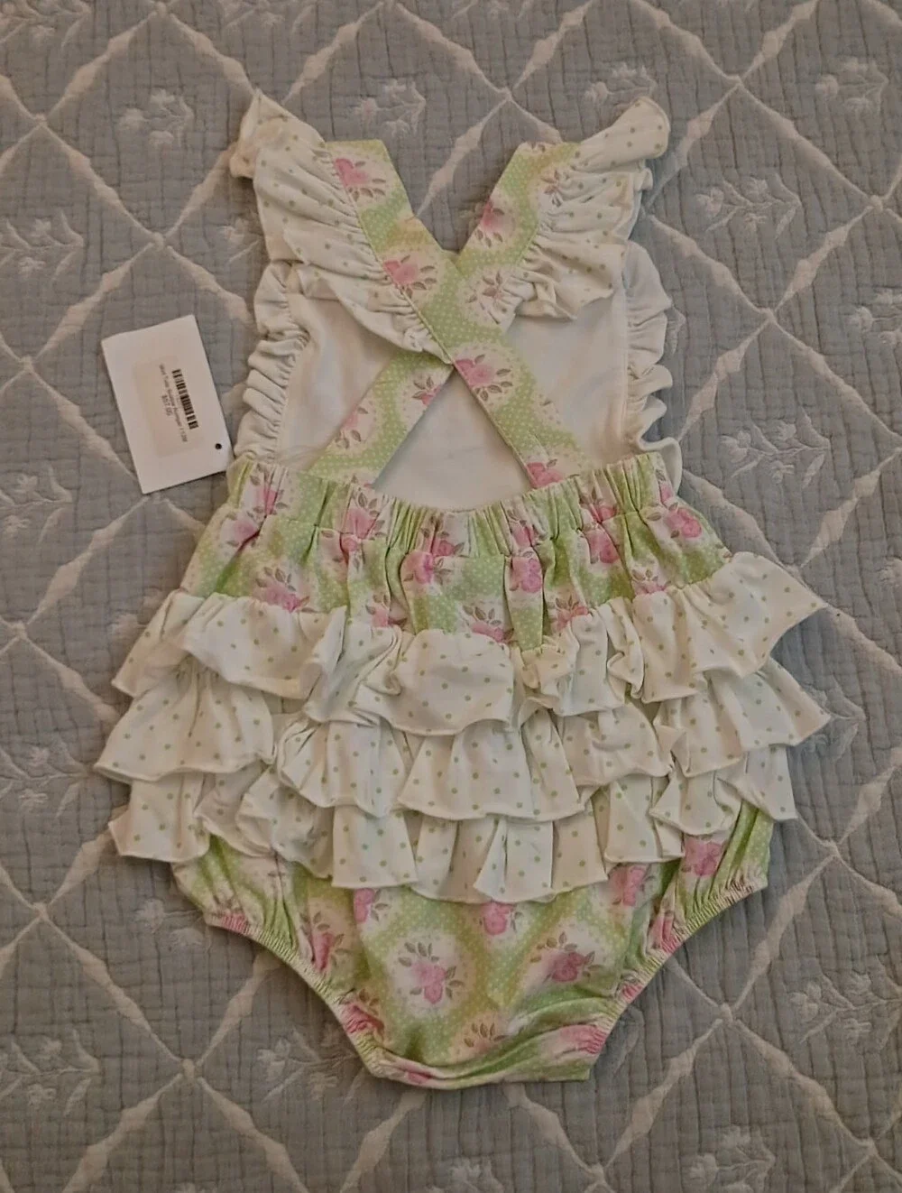 Serendipity Mint Tulip Bubble Romper 12-18 Month NWT